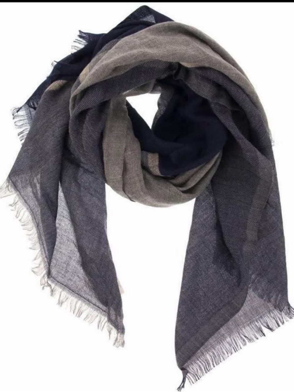 Lightweight Navy and Gray Scarf - Classic Neutral Accessory